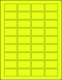 Sheet of 1.75" x 1" Fluorescent Yellow labels