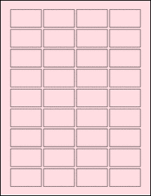Sheet of 1.75" x 1" Pastel Pink labels