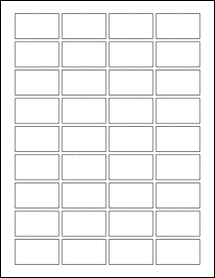 Sheet of 1.75" x 1" 100% Recycled White labels