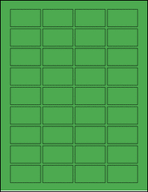 Sheet of 1.75" x 1" True Green labels