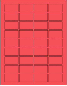 Sheet of 1.75" x 1" True Red labels