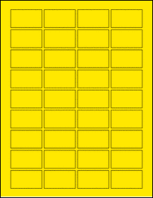 Sheet of 1.75" x 1" True Yellow labels