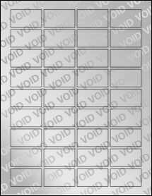 Sheet of 1.75" x 1" Void Silver Polyester labels