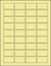 Sheet of 1.75" x 1" Pastel Yellow labels