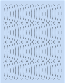 Sheet of 0.578" x 2.368" Pastel Blue labels