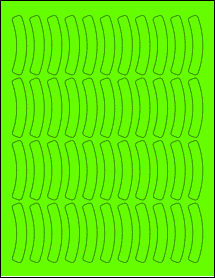 Sheet of 0.578" x 2.368" Fluorescent Green labels