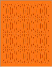 Sheet of 0.578" x 2.368" Fluorescent Orange labels