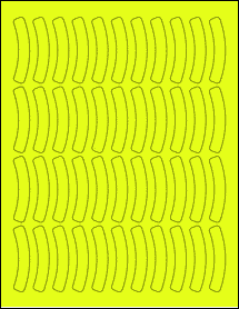 Sheet of 0.578" x 2.368" Fluorescent Yellow labels