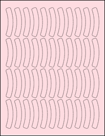 Sheet of 0.578" x 2.368" Pastel Pink labels