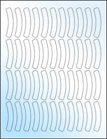 Sheet of 0.578" x 2.368" White Gloss Inkjet labels