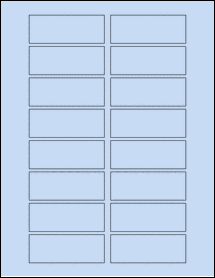 Sheet of 3" x 1.125" Pastel Blue labels
