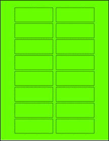 Sheet of 3" x 1.125" Fluorescent Green labels