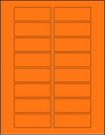 Sheet of 3" x 1.125" Fluorescent Orange labels