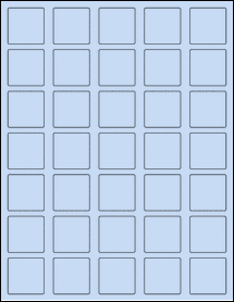Sheet of 1.325" x 1.325" Pastel Blue labels