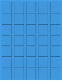 Sheet of 1.325" x 1.325" True Blue labels