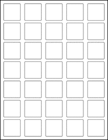 Sheet of 1.325" x 1.325" Aggressive White Matte labels