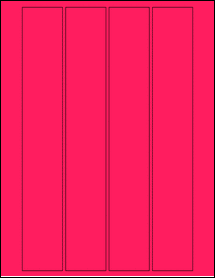 Sheet of 1.6075" x 10.5" Fluorescent Pink labels