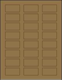 Sheet of 2" x 1" Brown Kraft labels