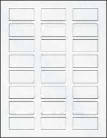 Sheet of 2" x 1" Clear Matte Inkjet labels