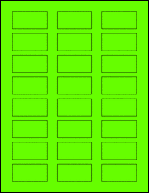 Sheet of 2" x 1" Fluorescent Green labels