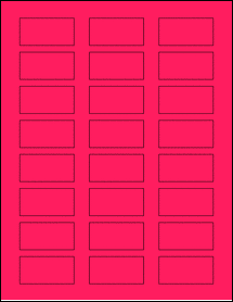 Sheet of 2" x 1" Fluorescent Pink labels