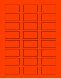 Sheet of 2" x 1" Fluorescent Red labels