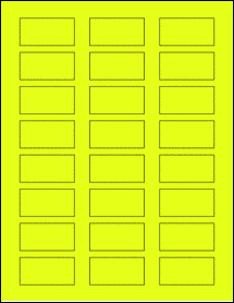 Sheet of 2" x 1" Fluorescent Yellow labels