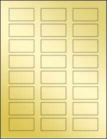 Sheet of 2" x 1" Gold Foil Laser labels