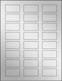 Sheet of 2" x 1" Silver Foil Laser labels