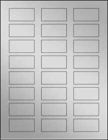 Sheet of 2" x 1" Weatherproof Silver Polyester Laser labels