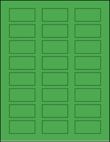 Sheet of 2" x 1" True Green labels