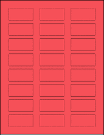 Sheet of 2" x 1" True Red labels