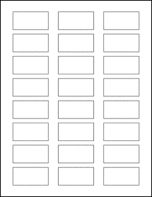 Sheet of 2" x 1" Removable White Matte labels