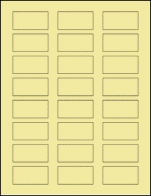 Sheet of 2" x 1" Pastel Yellow labels