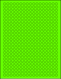 Sheet of 0.33" Circle Fluorescent Green labels