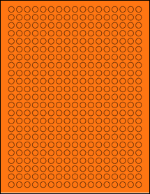 Sheet of 0.33" Circle Fluorescent Orange labels