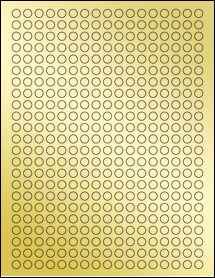 Sheet of 0.33" Circle Gold Foil Laser labels