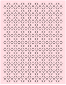 Sheet of 0.33" Circle Pastel Pink labels