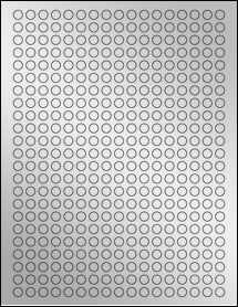 Sheet of 0.33" Circle Silver Foil Inkjet labels