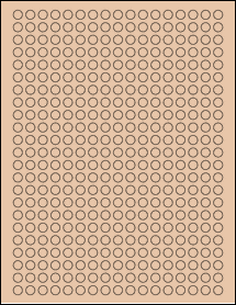 Sheet of 0.33" Circle Light Tan labels