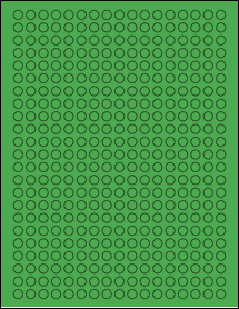 Sheet of 0.33" Circle True Green labels