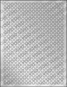 Sheet of 0.33" Circle Void Silver Polyester labels
