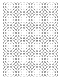 Sheet of 0.33" Circle Standard White Matte labels