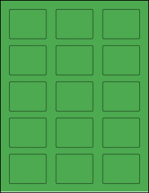Sheet of 2.125" x 1.6875" True Green labels