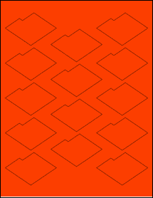 Sheet of 2.875" x 1.829" Fluorescent Red labels