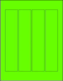 Sheet of 1.69" x 8.43" Fluorescent Green labels