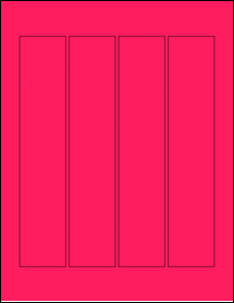 Sheet of 1.69" x 8.43" Fluorescent Pink labels