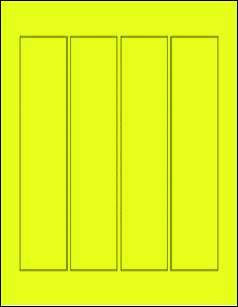 Sheet of 1.69" x 8.43" Fluorescent Yellow labels