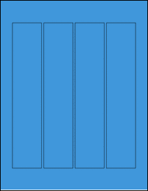 Sheet of 1.69" x 8.43" True Blue labels