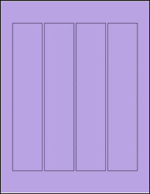 Sheet of 1.69" x 8.43" True Purple labels